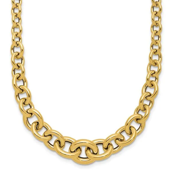 Leslie's 14K Polished Fancy Graduated Circle Link Necklace Moseley Diamond Showcase Inc Lexington, SC