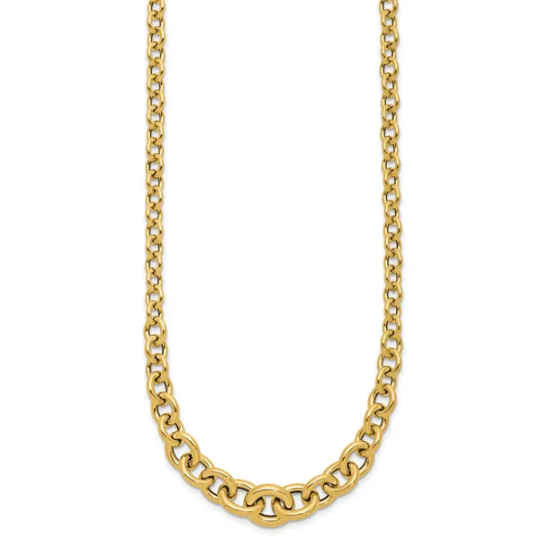 Leslie's 14K Polished Fancy Graduated Circle Link Necklace Image 2 Moseley Diamond Showcase Inc Lexington, SC
