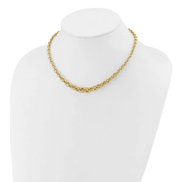 Leslie's 14K Polished Fancy Graduated Circle Link Necklace Image 3 Moseley Diamond Showcase Inc Lexington, SC