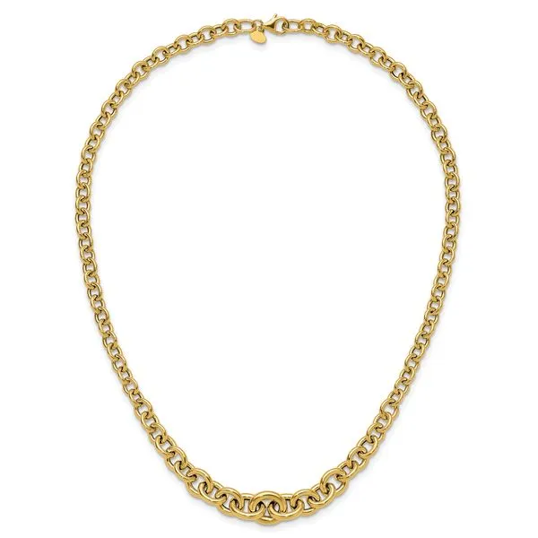 Leslie's 14K Polished Fancy Graduated Circle Link Necklace Image 4 Albert's Jewelers Kingsland, GA