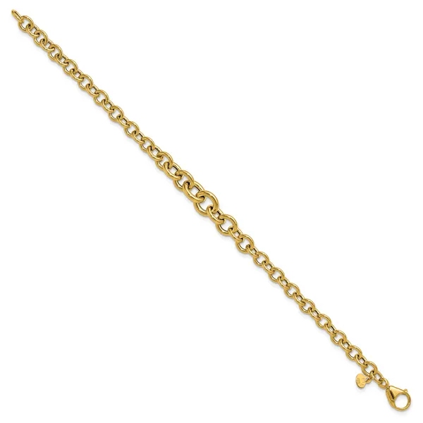 Leslie's 14K Polished Fancy Graduated Circle Link bracelet Image 2 Thomas A. Davis Jewelers Holland, MI