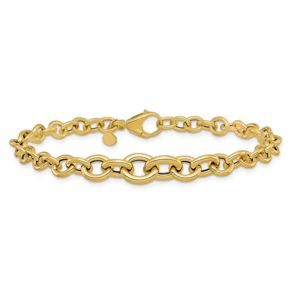 Leslie's 14K Polished Fancy Graduated Circle Link bracelet Image 3 Atlanta West Jewelry Douglasville, GA