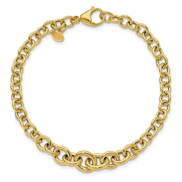 Leslie's 14K Polished Fancy Graduated Circle Link bracelet Image 4 Atlanta West Jewelry Douglasville, GA