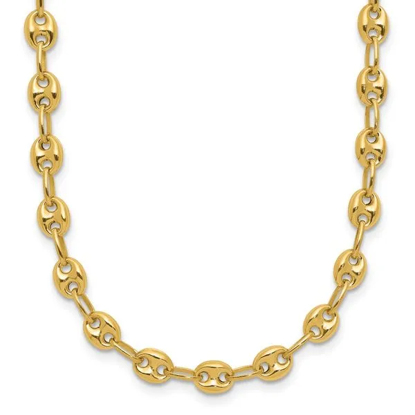 Leslie's 14K Polished Puffed Mariner Link Necklace Grayson & Co. Jewelers Iron Mountain, MI