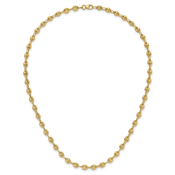 Leslie's 14K Polished Puffed Mariner Link Necklace Image 4 Grayson & Co. Jewelers Iron Mountain, MI