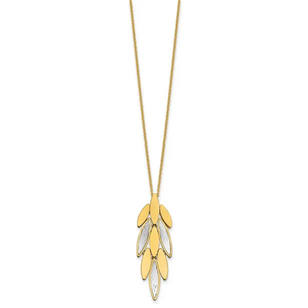 Leslie's 14K Two-tone Polished/Dia-cut Fancy w/1in ext. Necklace Image 2 Diny's Jewelers Middleton, WI