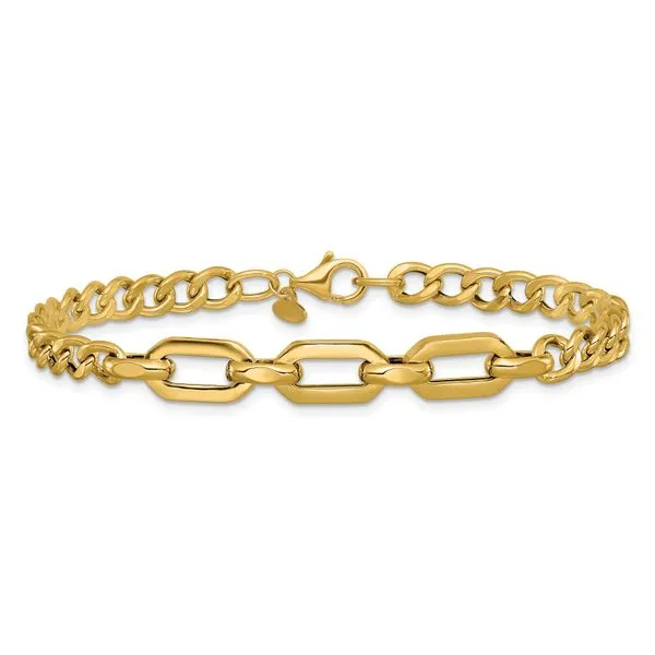 Leslie's 14K Polished Fancy Link Bracelet Image 3 Boyd Jewelers Wesley Chapel, FL