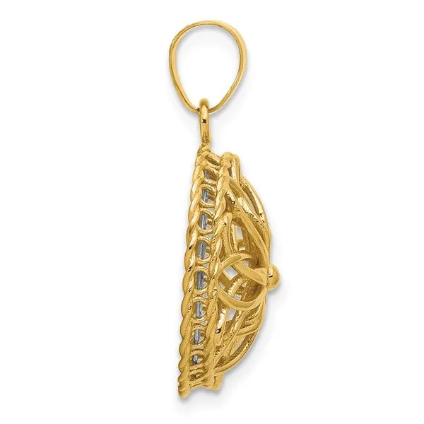 Leslie's 14K Two-tone Polished and Diamond-cut Fancy Pendant Image 2 Barnett Jewelers Jacksonville, FL