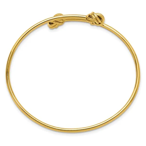 Leslie's 14K Polished Knot Flexible Bypass Bangle Image 2 Diny's Jewelers Middleton, WI