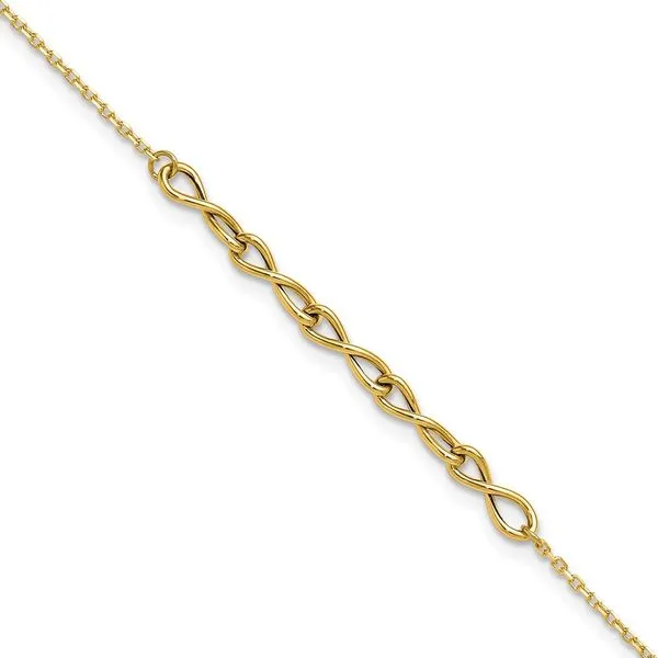 Leslie's 14K Polished Infinity 9in Plus 1in ext. Anklet J. Anthony Jewelers Neenah, WI