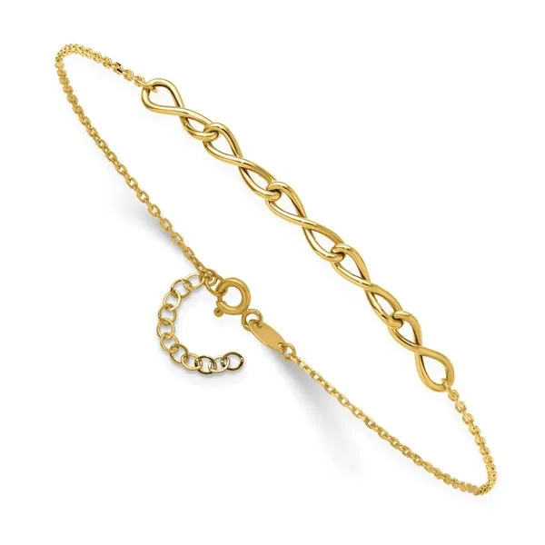 Leslie's 14K Polished Infinity 9in Plus 1in ext. Anklet Image 3 Jerald Jewelers Latrobe, PA