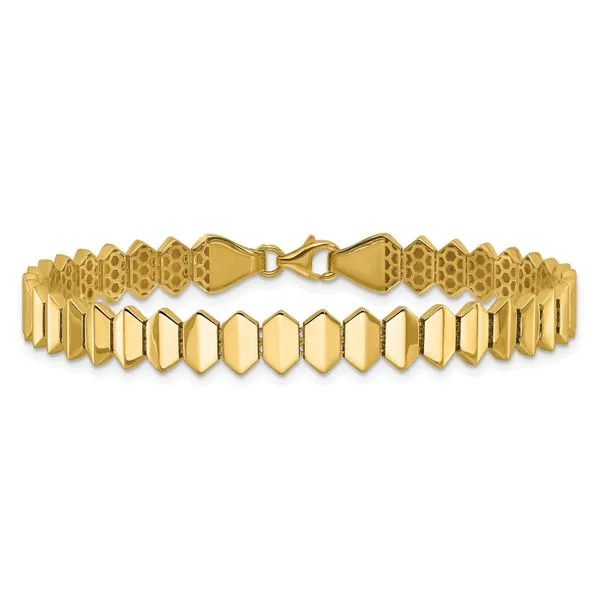 Leslie's 14K Polished Fancy Geometric Link Bracelet Image 3 Jerald Jewelers Latrobe, PA