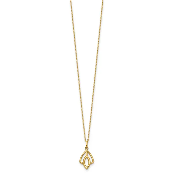Leslie's 14K Polished Floral Pendant Necklace Image 2 Boyd Jewelers Wesley Chapel, FL