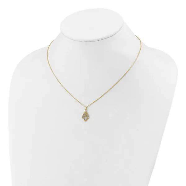 Leslie's 14K Polished Floral Pendant Necklace Image 3 Tidwells of Greenwood Greenwood, SC