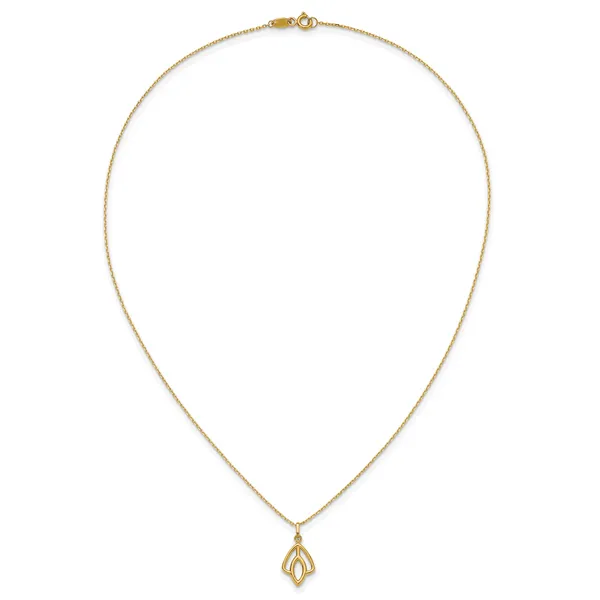 Leslie's 14K Polished Floral Pendant Necklace Image 4 Valentine's Fine Jewelry Dallas, PA