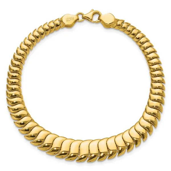 Leslie's 14K Polished Fancy Graduated Bracelet Image 4 Boyd Jewelers Wesley Chapel, FL