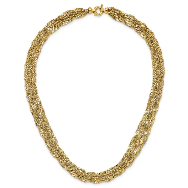 Leslie's 14K Polished/Diamond-cut Multi-strand Singapore Necklace Image 4 Gaines Jewelry FLINT, MI