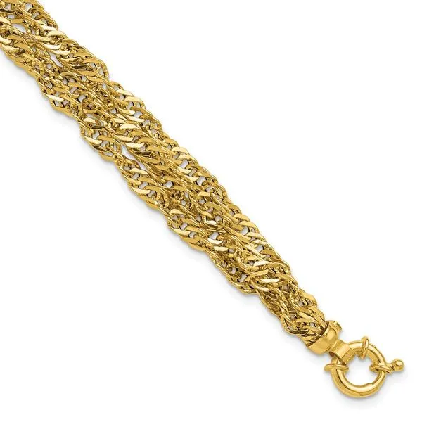 Leslie's 14K Polished/Diamond-cut Multi-strand Singapore Bracelet Albert's Jewelers Kingsland, GA