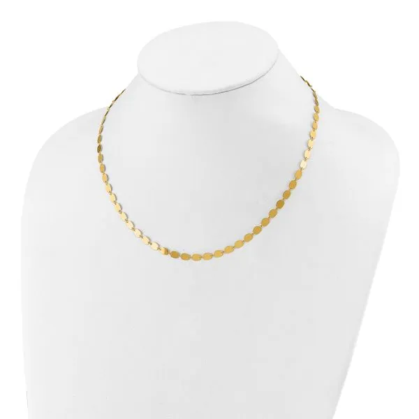Leslie's 14K Polished Fancy Mirror Link Necklace Image 3 Moseley Diamond Showcase Inc Lexington, SC