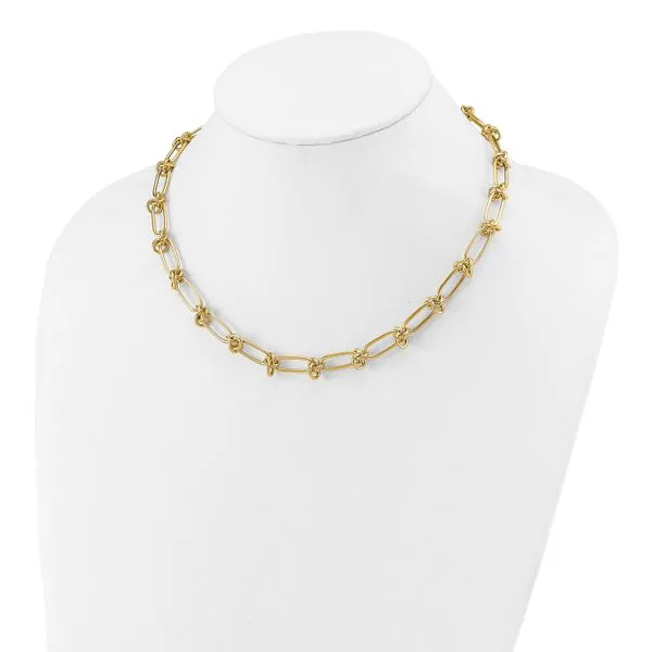 Leslie's 14K Polished Love Knot Fancy Paperclip Link Necklace Image 3 Jimmy Smith Jewelers Decatur, AL