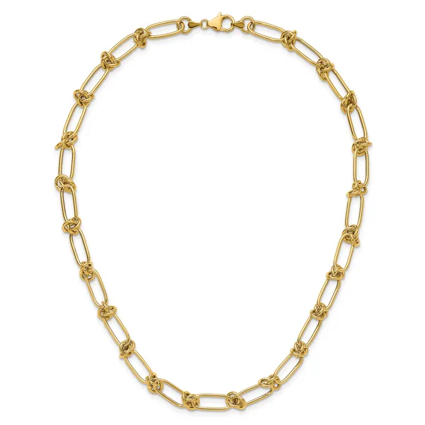 Leslie's 14K Polished Love Knot Fancy Paperclip Link Necklace Image 4 Jimmy Smith Jewelers Decatur, AL