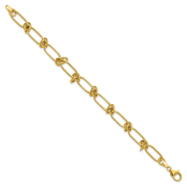 Leslie's 14K Polished Love Knot Fancy Paperclip Link Bracelet Image 2 Atlanta West Jewelry Douglasville, GA