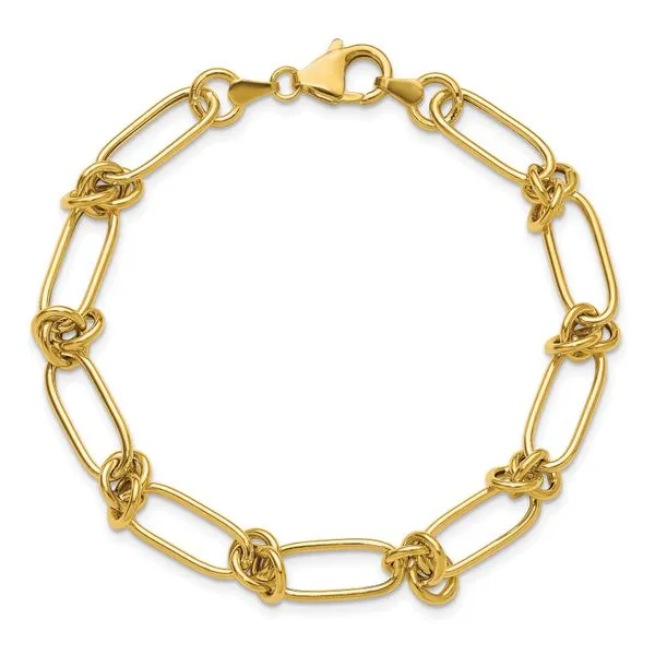Leslie's 14K Polished Love Knot Fancy Paperclip Link Bracelet Image 4 Jewelry Design Studio Jensen Beach, FL