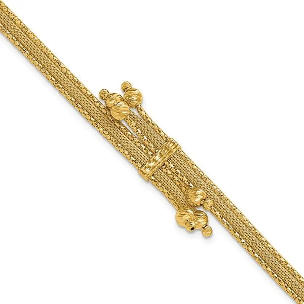 Leslie's 14K Polish/Texture/Dia-cut Fancy Bracelet Moseley Diamond Showcase Inc Lexington, SC
