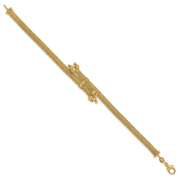 Leslie's 14K Polish/Texture/Dia-cut Fancy Bracelet Image 2 Moseley Diamond Showcase Inc Lexington, SC