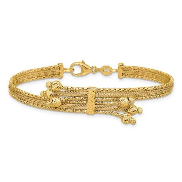 Leslie's 14K Polish/Texture/Dia-cut Fancy Bracelet Image 3 Gaines Jewelry FLINT, MI