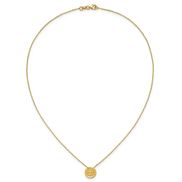 Leslie's 14K Polished and Satin Tree of Life Necklace Image 4 Moseley Diamond Showcase Inc Lexington, SC
