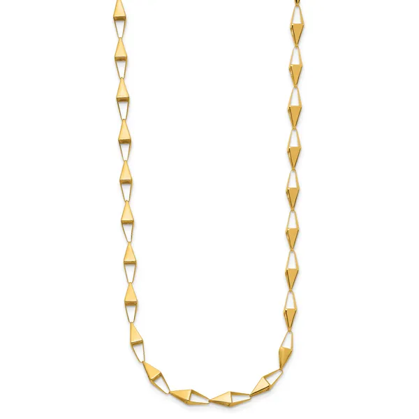 Leslie's 14K Polished Geometric Link Necklace Image 2 Jim's Jewelers Tyler, TX