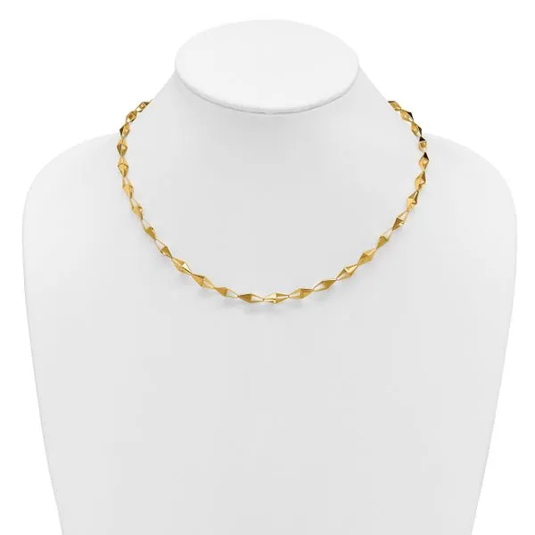 Leslie's 14K Polished Geometric Link Necklace Image 3 Gaines Jewelry FLINT, MI