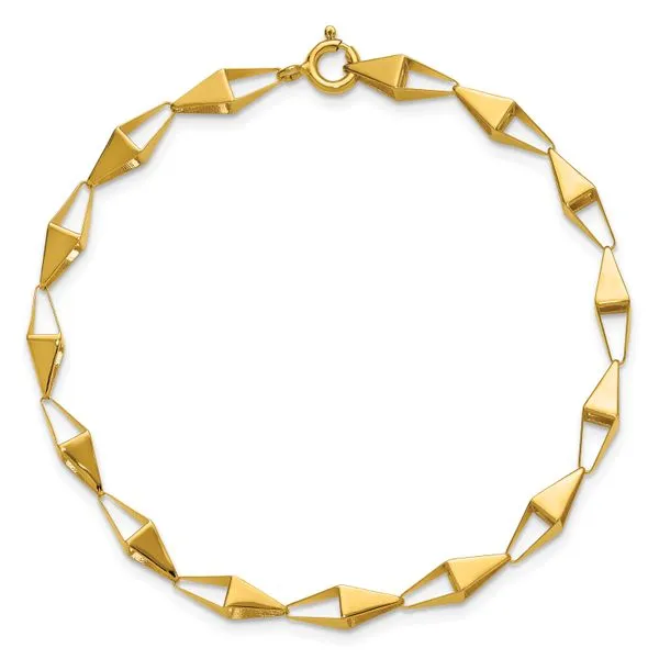 Leslie's 14K Polished Geometric Link Bracelet Image 4 Delfine's Jewelry Charleston, WV