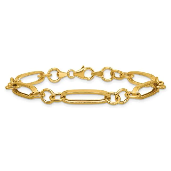 Leslie's 14K Polished Fancy Link Bracelet Image 3 Trenton Jewelers Ltd. Trenton, MI
