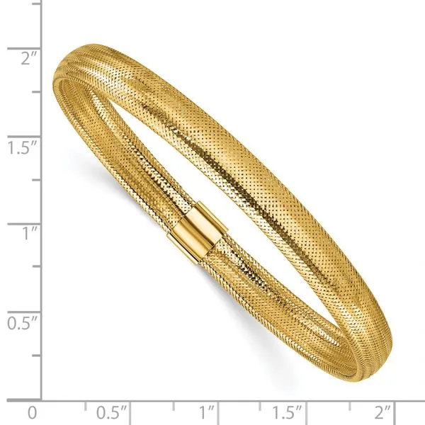 Leslie's 14K Polished Stretch Slip on Bracelet Image 3 Atlanta West Jewelry Douglasville, GA