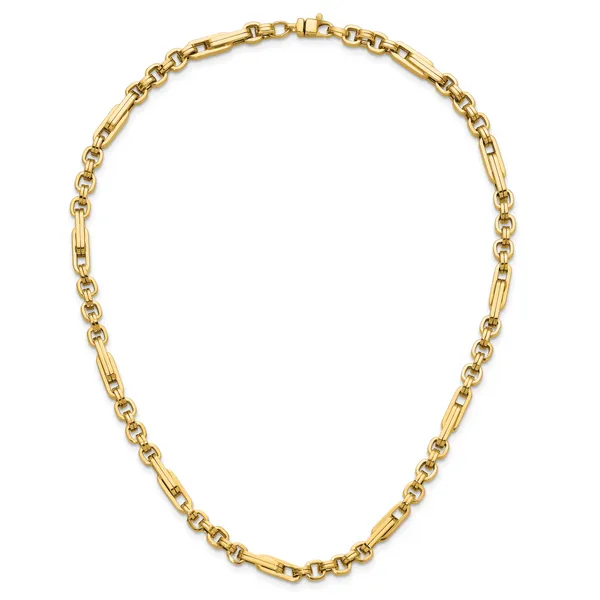 Leslie's 14K Polished Fancy Link Necklace Image 4 Gaines Jewelry FLINT, MI
