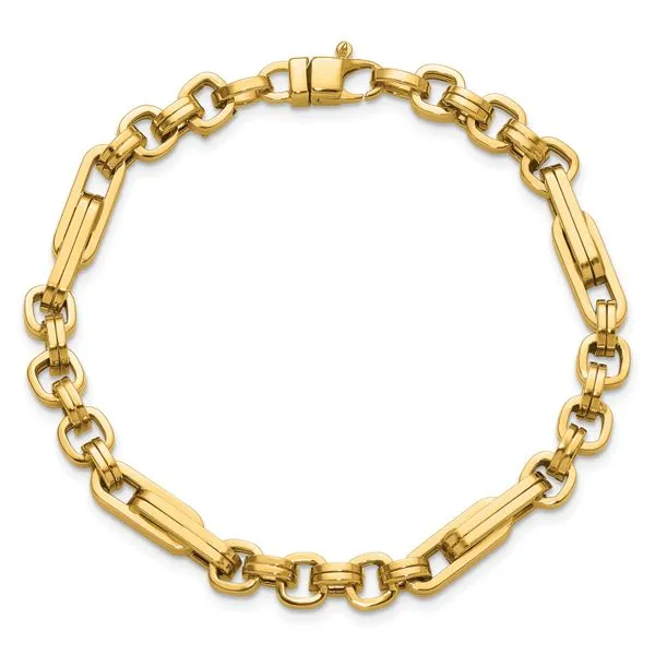 Leslie's 14K Polished Fancy Link Bracelet Image 4 Jim's Jewelers Tyler, TX