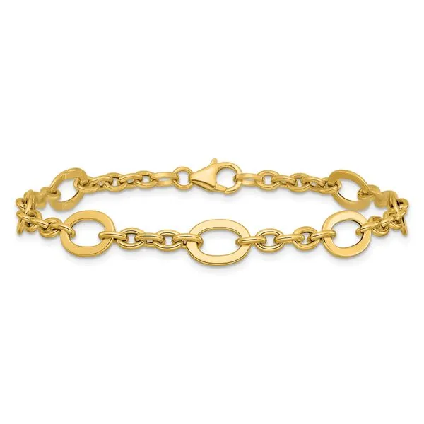 Leslie's 14K Polished Fancy Link Bracelet Image 3 Barnett Jewelers Jacksonville, FL