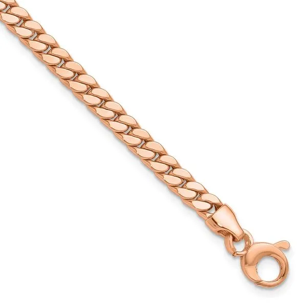 Leslie's 14K Rose Gold Polished Fancy Curb Link Bracelet Boyd Jewelers Wesley Chapel, FL