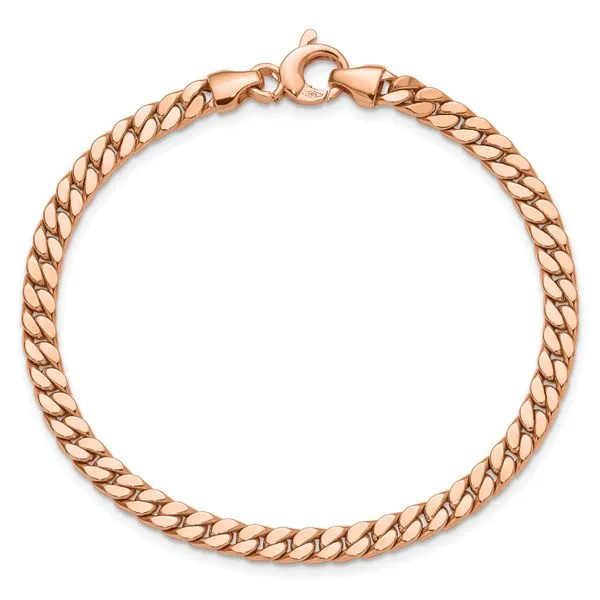 Leslie's 14K Rose Gold Polished Fancy Curb Link Bracelet Image 4 Atlanta West Jewelry Douglasville, GA