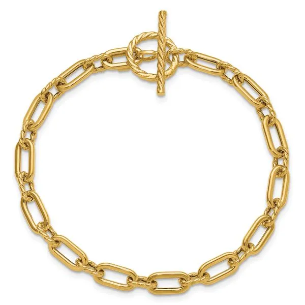 Leslie's 14K Polished and Twisted Fancy Toggle Bracelet Image 4 Atlanta West Jewelry Douglasville, GA