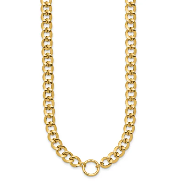 Leslie's 14K Polished Circle Accent Fancy Link Necklace Image 2 J. West Jewelers Round Rock, TX