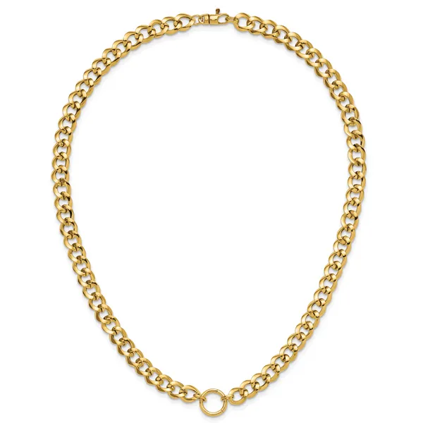 Leslie's 14K Polished Circle Accent Fancy Link Necklace Image 4 JMR Jewelers Cooper City, FL
