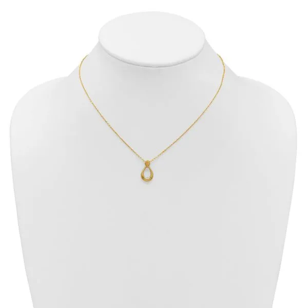 Leslie's 14K Polished / Dia-cut Open Teardrop w/2in ext. Necklace Image 3 Delfine's Jewelry Charleston, WV