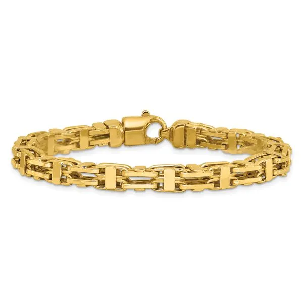 Leslie's 14K Polished Fancy Link Men's Bracelet Image 3 Jewelry Design Studio Jensen Beach, FL