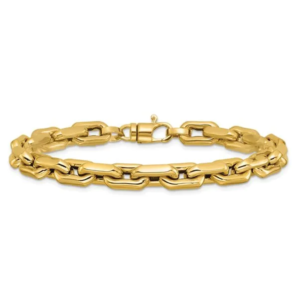 Leslie's 14K Polished Fancy Link Men's Bracelet Image 3 Michael's Jewelry North Wilkesboro, NC