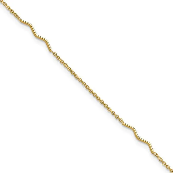 Leslie's 14K Polished Wavy Bar 9in Plus 1in ext. Anklet J. Anthony Jewelers Neenah, WI