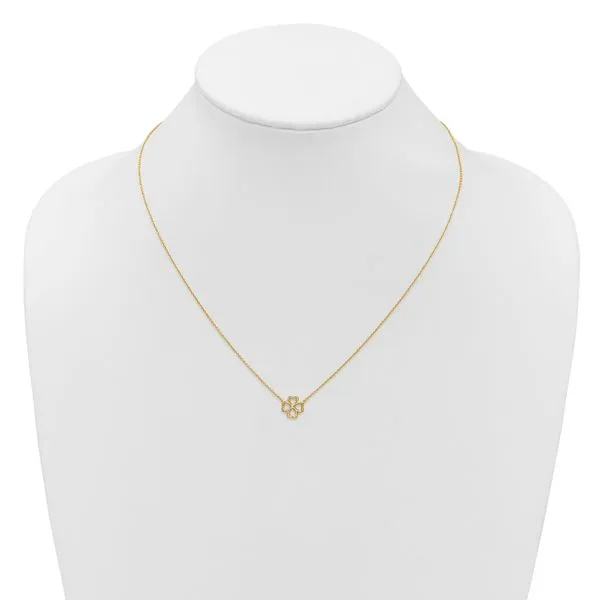 Leslie's 14K Polished 4-Leaf Clover w/2in ext. Necklace Image 3 Grayson & Co. Jewelers Iron Mountain, MI