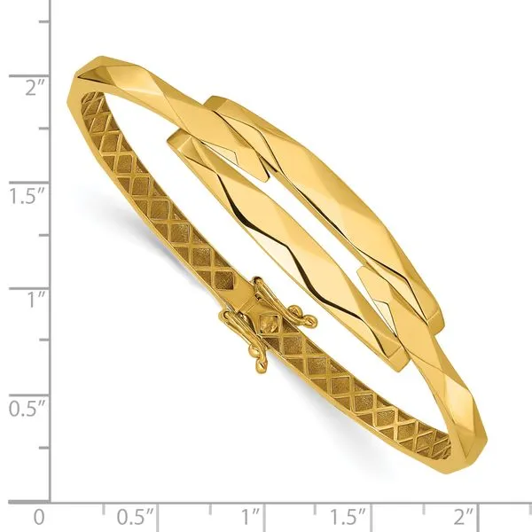 Leslie's 14K Polished Hinged Bangle Image 3 Leslie E. Sandler Fine Jewelry and Gemstones rockville , MD